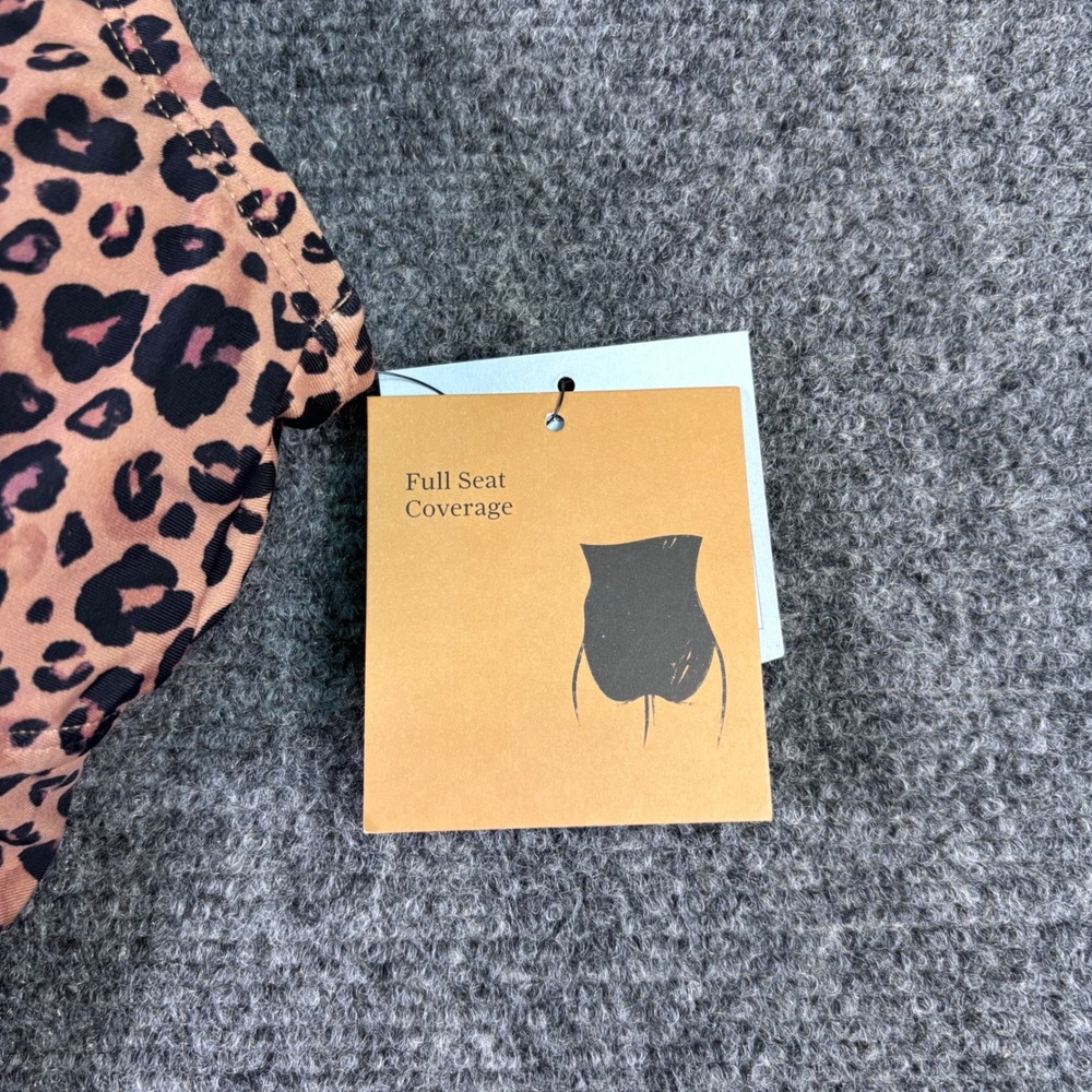 Shade & Shore One Piece Swimsuit Women L Brown Leopard Tummy Control NWT Plunge - Picture 5 of 6